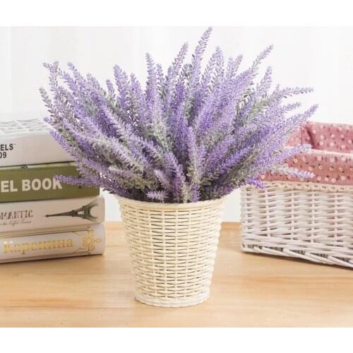 6pcs Artificial Flowers Romantic Provence Lavender Plastic Wedding Decorative Vase for Home Decor Grain Christmas Fake Plant