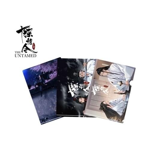 Anime The Untamed Lan Wangji Wuxian Yibo Xiao Zhan Cosplay Student Folder Cartoon Monolayer Work Study Paper file Xmas Gifts