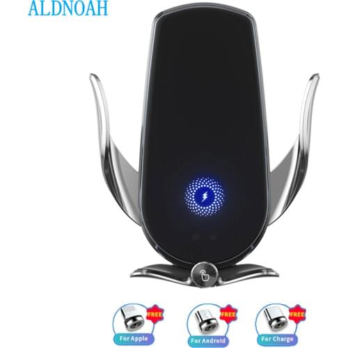 15W Automatic Clamping Car Wireless Charger For iPhone 11 12 XS Huawei LG Infrared Induction Qi Fast Wireless Charger Car