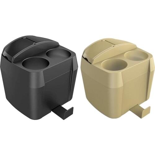Car Center Organiser Box, Trash Can with Lid Cup Holder Car Garbage Bin Universal Automotive Storage Pockets