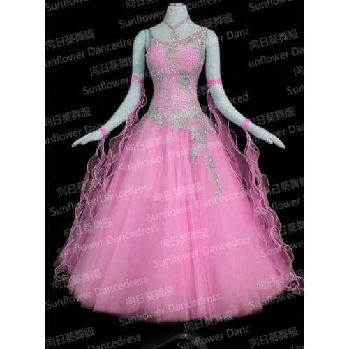 Ballroom dance dress Standard Dance Dress Waltz Dress sexy Ballroom Dance Dress Tango dance dress pink color Sunflower