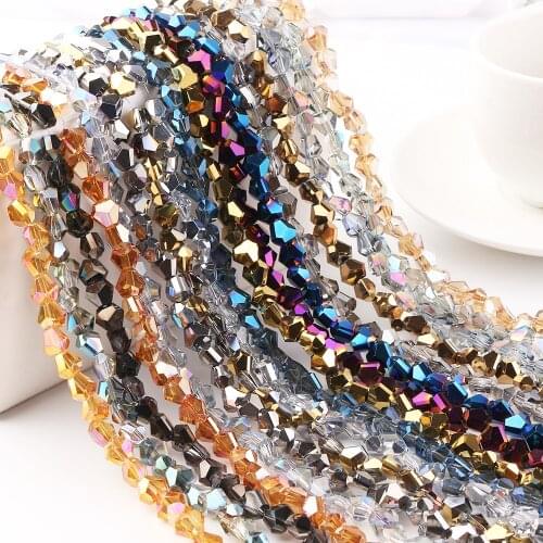 Czech Glass Plated Beads Clear 6/8mm Faceted Crystal Loose Beads Wholesale For DIY Jewelry Making Necklaces Handicrafts Supplies
