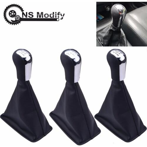 NS Modify Chromed PU Leather 5 6 Speed Car Gear Shift Knob Lever Gaiter Boot Cover For Toyota Corolla Verso RAV4 Yaris 1992-2014