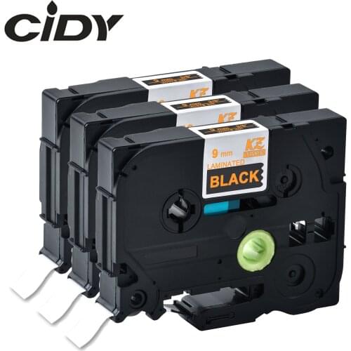 CIDY 3pcs 9mm cassette ribbons tz Compatible TZe324 TZe 324 TZ324 TZ 324 p touch laminated tape for brother label printer