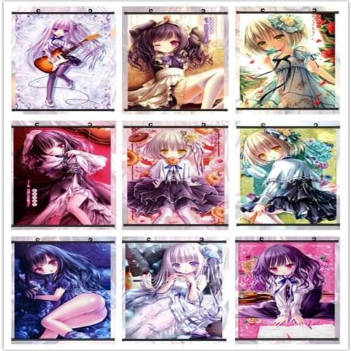 Coscase Japanese Anime Tenshi no 3P! Gotou Jun Momijidani Nozomi Kaneshiro Sora Home Decor Wall Scroll Poster Decorative Picture