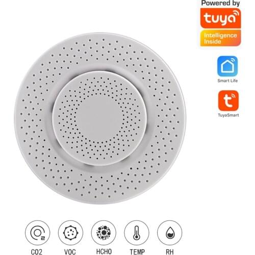 Tuya Smart Carbon Dioxide Sensor CO2 HCHO VOC Formaldehyde Smart Life Air Monitor WIFI Home Automation Warning Alarm Detector