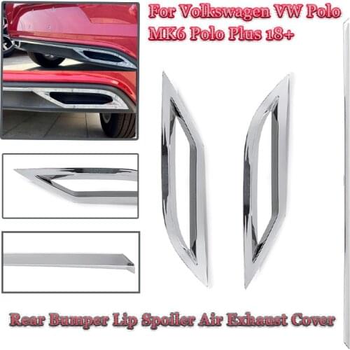 Car Rear Bumper Diffuser Lip Spoiler Air Outlet Exhaust Strip Cover Trim For Volkswagen For VW Polo MK6 Polo Plus 2018 2019 2020