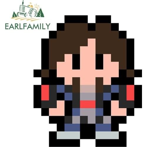 EARLFAMILY 13cm x 10.4cm for Pixel Axel Steel Car Assessoires Stickers Waterproof Sunscreen Graffiti Decals Surfboard Decoration