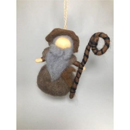 Handmade Wool Felt Bearded Grandfather Fancy Fairy Doll