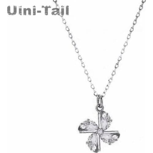 Uini-Tail hot new 925 sterling silver Korean simple creative personality micro-inlaid windmill necklace temperament fresh ED332