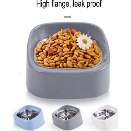 Pet Dog Bowl Anti-Slip Small/Medium-Sized Dog Tilt Bowl for Neck Protection Diagonal Plate Cat&Dog Feed Dish Stainless Steel