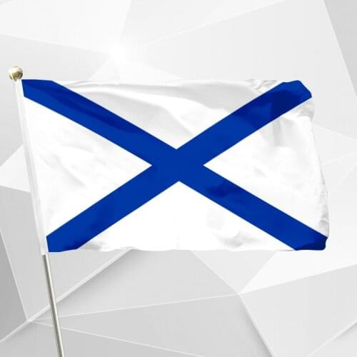 Naval Ensign Of Russia 150X90cm (3x5FT) 120g 100D Polyester Double Stitched Free Shipping St. Andrews Flag