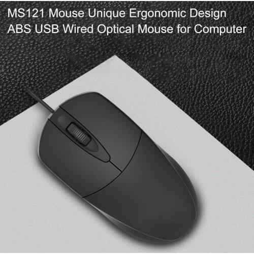 MS121 Mouse Unique Ergonomic Design ABS USB Wired Optical Mouses for Computer
