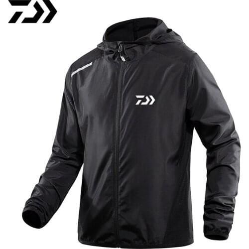 Daiwa Spring Summer New Fishing Jacket Sun Protection Hooded Men Outdoor Breathable Anti-UV Daiwa Hoodie Sports Running Shirt