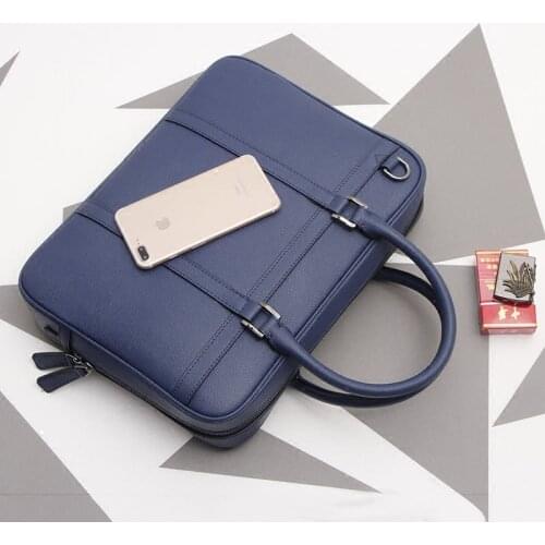 Mens Genuine Leather Business Briefcase Casual Handbag Fashion Laptop Crossbody Bag
