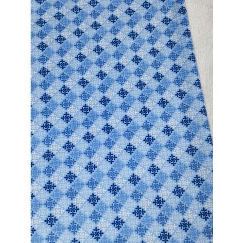 Sky Blue Square Christmas Snowflakes 100% Cotton Fabric geometry DIY sewing Tissue Telas Patchwork Textile Tilda Doll craft