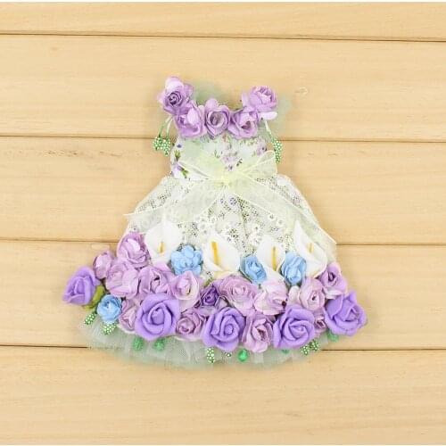 Blyth Clothes For 1/6 blyth icy Doll Flower Dress Purple Blue Free Shipping