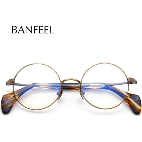 Pure Titanium Men Glasses Frame Japan Luxury Myopia Optical Prescription Handmade Acetate Eyeglasses Retro Women Round Eyewear