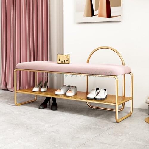 Simple shoe changing stool for household use Door shoe cabinet light luxury Nordic shoe stool entering the door bench can sit in