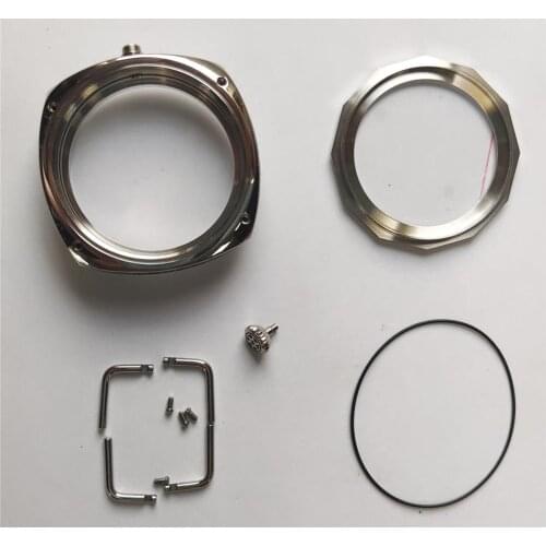 For ETA 6497/ 6498 Watch Movement 45mm 316L Stainless Steel Carved Hand-Winding Polished Watch Case Watch Shell Repair Parts