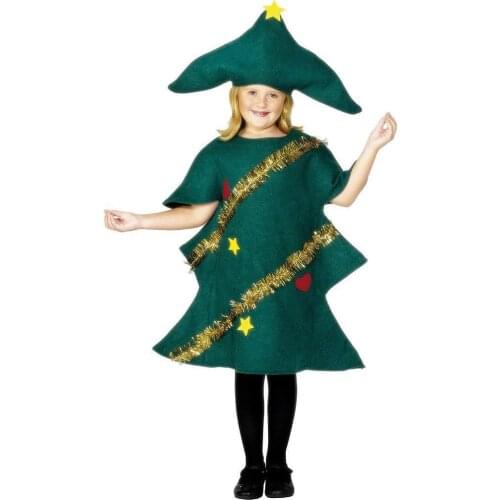 Christmas Halloween Party Girl Tree Cosplay Dress Baby Child Xmas Tree Clothes Drama Stage Performance Props