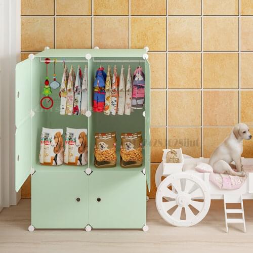 Pet Wardrobe Dog Removable Pet Furniture Pets Clothing Hanger Cat Dog Plastic Storage Cabinet Pet Supplies