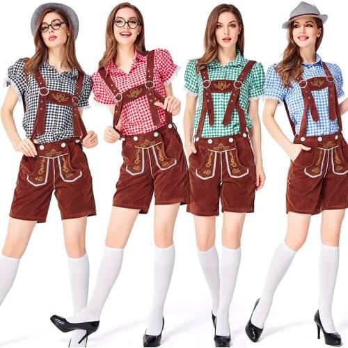 Adult Women Traditional Okotberfest Lederhosen Costume Germany Bavaria Festival Beer Party Fantasy Fancy Dress