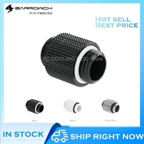 Barrowch PC Extender Fitting 360 Degree Rotatable For Water Cooling System, G1/4 Rotary Male To Male, 3 Colors FBBX2D