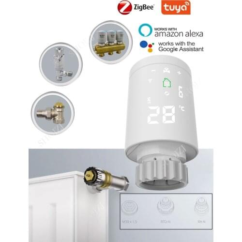 LCD Smart Radiator Thermostat Universal App/Voice Control M30x1.5mm