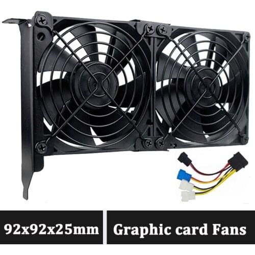 Gdstime Universal VGA Cooling Fan Dual 90mm 3.5inch DC 12V Desktop Computer Chassis PCI Graphics Card Double Fan 9CM