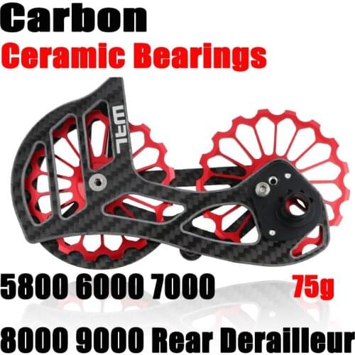 Bicycle carbon fiber ceramic rear derailleur 17T pulley Guide Wheel for Shimano 6800 R7000 R8000 R9100 R9000 bicycle accessories