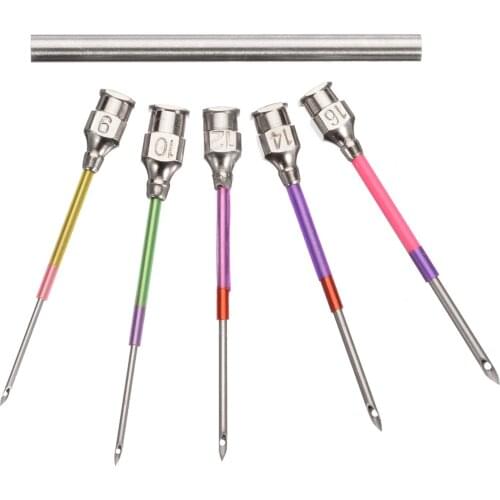 High Quality 5Pcs Metal Embroidery Stitching Punch Needle DIY Handmade Sewing Tool Set W/Tube Used For Cross Stitch Other Crafts