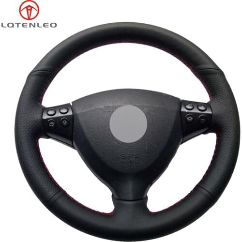 LQTENLEO Black Genuine Leather Car Steering Wheel Cover For Mercedes-Benz A-Class A160 A180 E-CELL 2004-2012