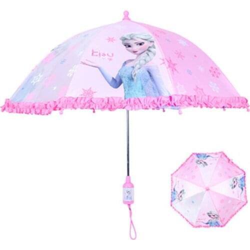 Disney Frozen Children Umbrella Long-handled 3D Kids Umbrella for Boys Girls Parasol Umbrella Birthday Present