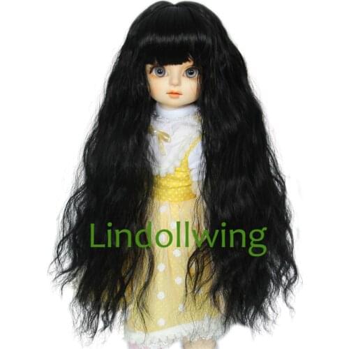 1/3 BJD Wig Blyth Pullip Dal DD SD LUT Dollfie Doll Wig 8-9 9-10 inch Long Black Hair