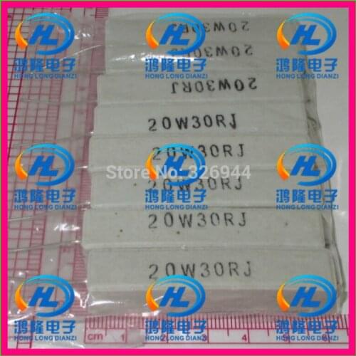 10pcs/lot) 20W 30 ohm +/-5% Horizontal cement resistor / 20W 30R ohm 5% Cement resistance / 20W 30RJ Ceramic resistor