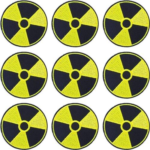 Pulaqi 10PCS Nuclear radiation Patch Wholesale Patches Iron On Patches For Clothing Stripe Wholesale Dropship Custom Patch