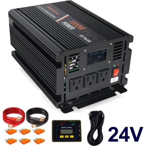 1000W Modified Sine Wave Inverter 24V dc to ac 220V Off Grid System Converter Car Battery Home Use Solar Power Inverter