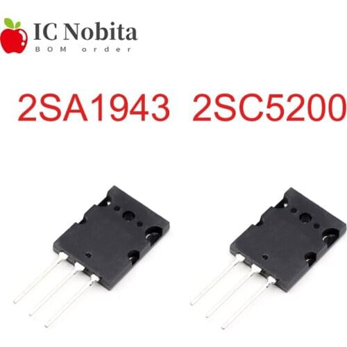 2PCS 2SA1943 TO-3P 2SC5200 TO-3PL=1Pair ( 1PCS C5200 +1PCS A1943 ) IC New