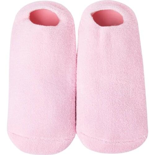 2 pcs/lot Cotton and Silicon Gel Moisturize Soften Repair Cracked Skin Gel Sock Skin Foot Care Tool Treatment Spa Sock