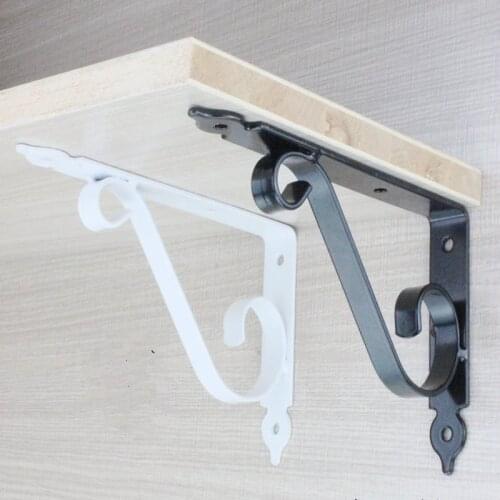 2Pcs European Iron Triangle Bracket Frames Thickened Industrial FurnitureWall Support Fixed Partition Metal Book Storage Shelves