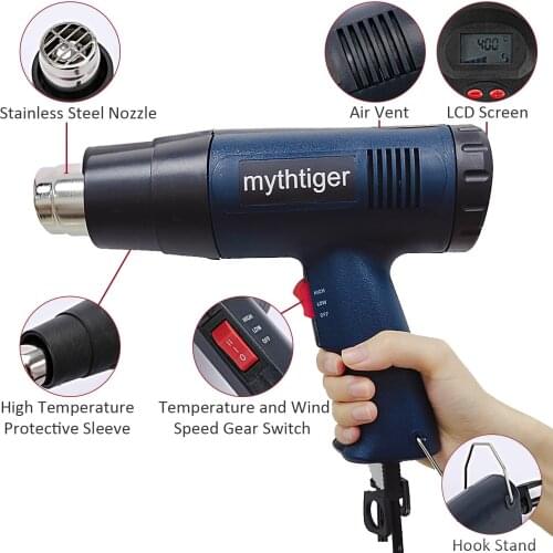 2000W Heat Gun Hot Air Gun Kit 220V Integrated Support Ergonomic Remove Paint Varnish Dissolve Adhesives DIY Home Improvement