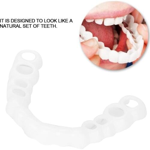 Upper Temporary False Teeth Cover Simulation Orthodontic Teeth Whitening Braces Oral Hygiene Tools Cosmetic Set False Fake Tooth