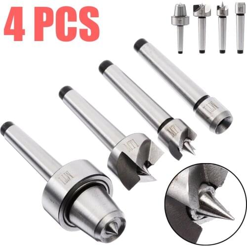 4Pcs/Set MT 1 Arbor Live Center Drive Spur Driver Dead Center Rotary Metalworking Wood Lathe Turning Tools Quality Power Tools