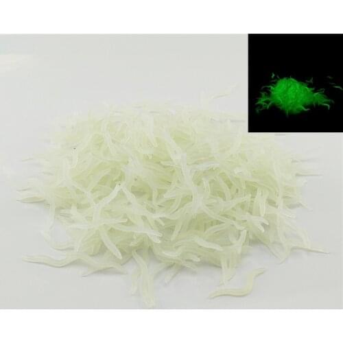 60pcs 4cm Fishing Silicone Luminous Simulation Smell Earthworm Lure Fish Soft Bait Red White Worms Isca Artificial Accessories