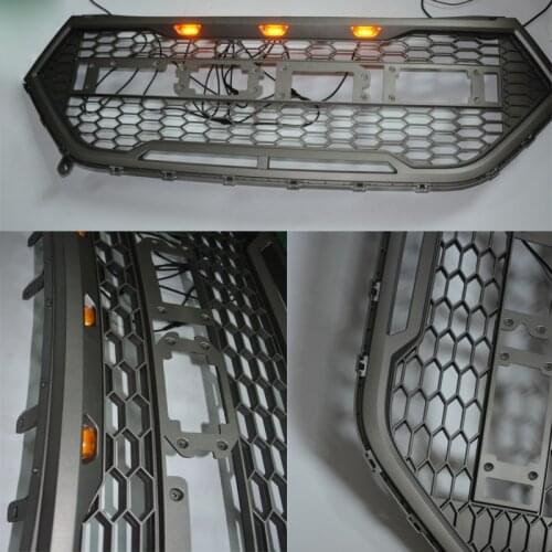 CAR ACCESSORIES LED MODIFIED FRONT RACING GRILLS ABS GRILL MESH RAPTOR GRILLE MASK TRIMS COVER FIT FOR EDGE 2015-2018 AUTO PARTS