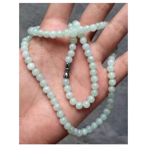 NATURE GRADE "A "GREEN 8MM JADE BEADS JADEITE NECKLACE 20INCH