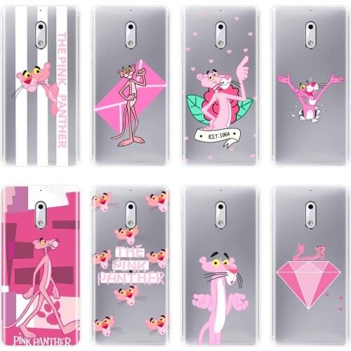 TPU Phone Case For Nokia X6 7 Plus Soft Silicone Pink Panther Cute Kawaii Anime Animal Back Cover For Nokia 1 2 3 5 6 8 Case