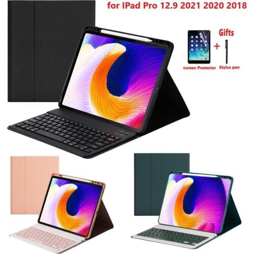 Magnetic Slim PU Leather Stand Tablet Case for IPad Pro 12.9 2021 2020 2018 Cover Detachable Wireless Bluetooth Keyboard Funda