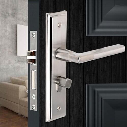 European Style Stainless Steel Door Handle Lock Anti-theft Door Lever Dual Latch Lockset with Keys